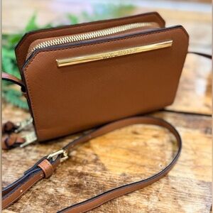 Steve Madden Tan Crossbody Bag with Gold Accents